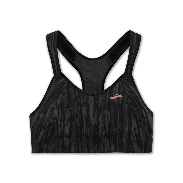 Brooks Rebound Racer Women's Running Bra - Black Jacquard (35082-LZQX)